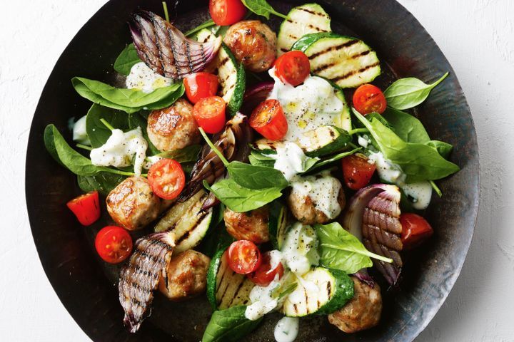 Healthy Bites Recipe: Lamb & Haloumi Meatball Salad
