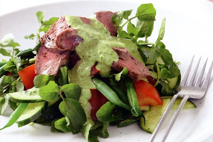 Lamb & Green Bean salad with pesto dressing