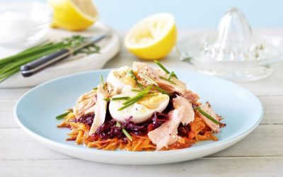 Healthy Bites Recipe: Beetroot & Carrot Salad With Salmon & Egg