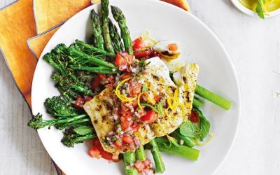 Healthy Bites Recipe: Lemon-Pepper Bbq Fish With Greens & Salsa