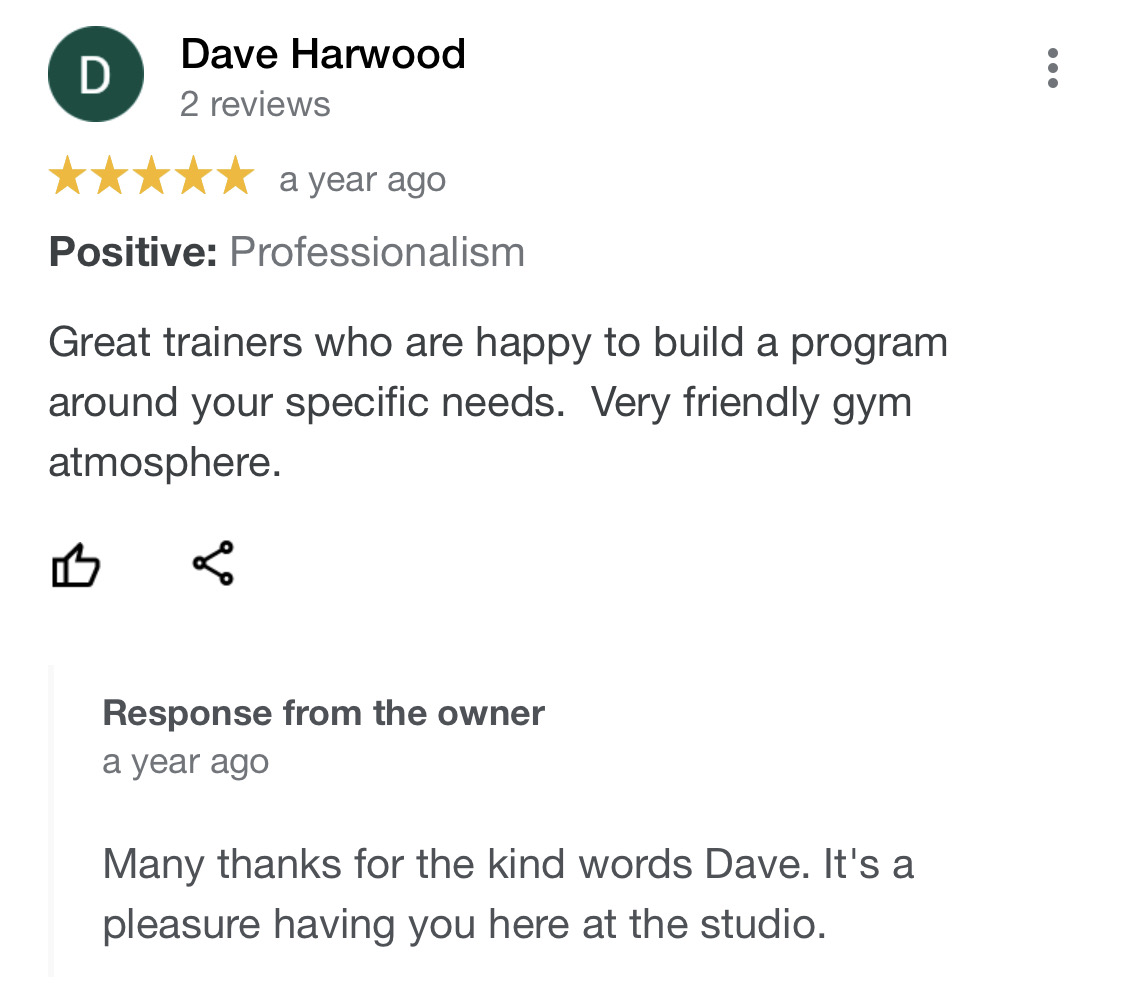 Dave Harwood google review