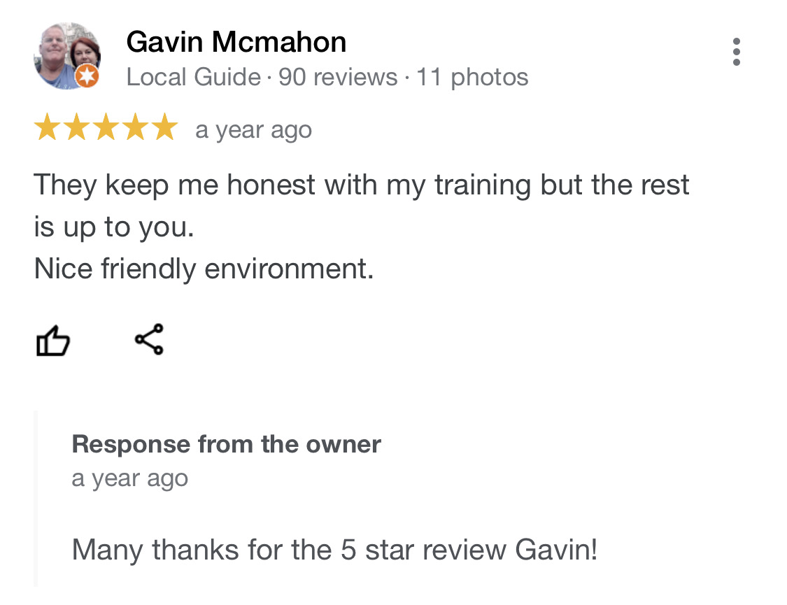 Gavin McMahon google review