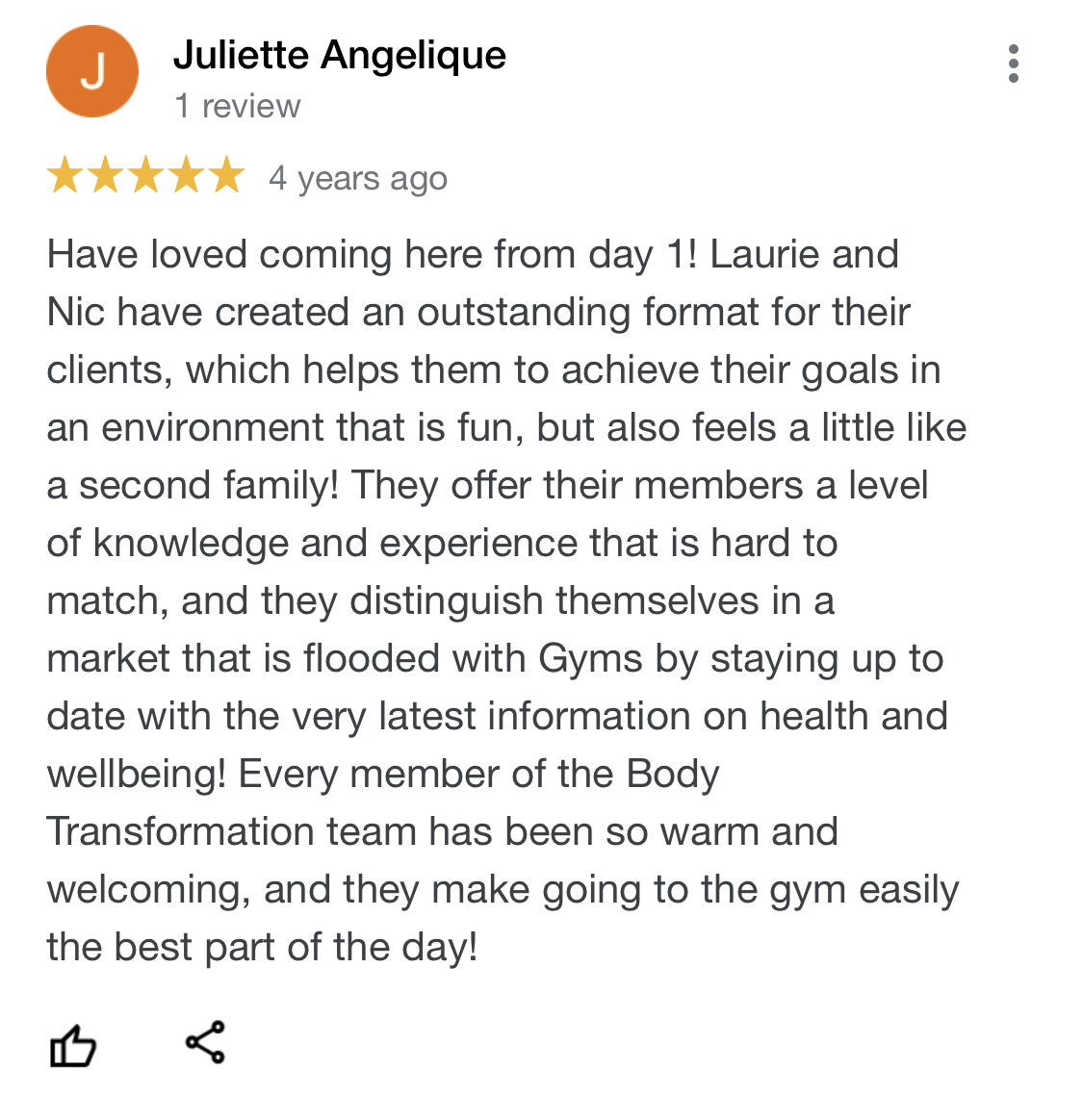 Juliette Angelique - google review