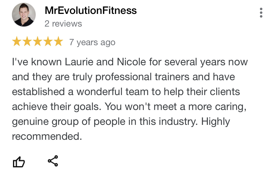 Mr Evolution Fitness - google review