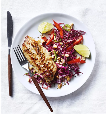 Healthy Bites: Miso Black Bass With Asian Slaw